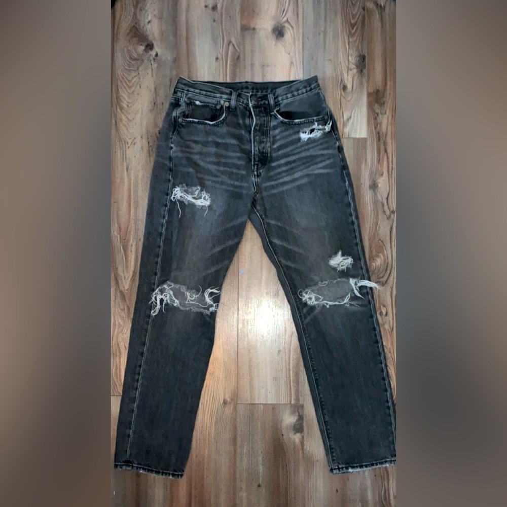 American Eagle straight legged distressed boyfriend jean size  two